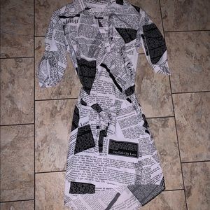 New York & Company Dresses - Newspaper print 3/4 sleeve dress New York & Company Dresses - Newspaper print 3/4 sleeve dress